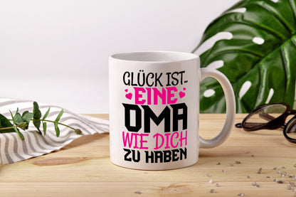 Glücklich dich zu haben Oma - Tasse Weiß - Kaffeetasse / Geschenk / Familie