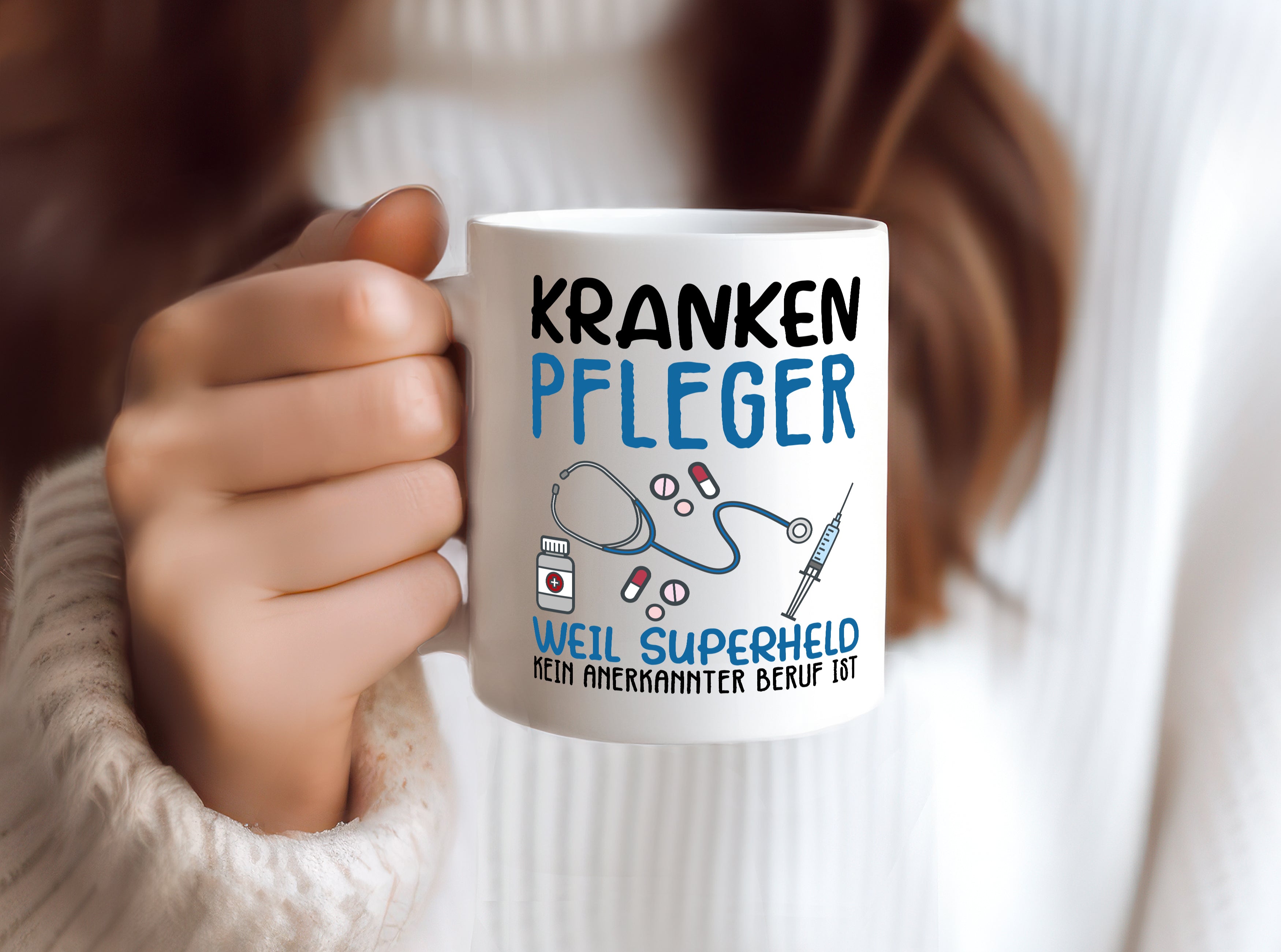 Ich bin Krankenpfleger - Tasse Weiß - Kaffeetasse / Geschenk / Familie