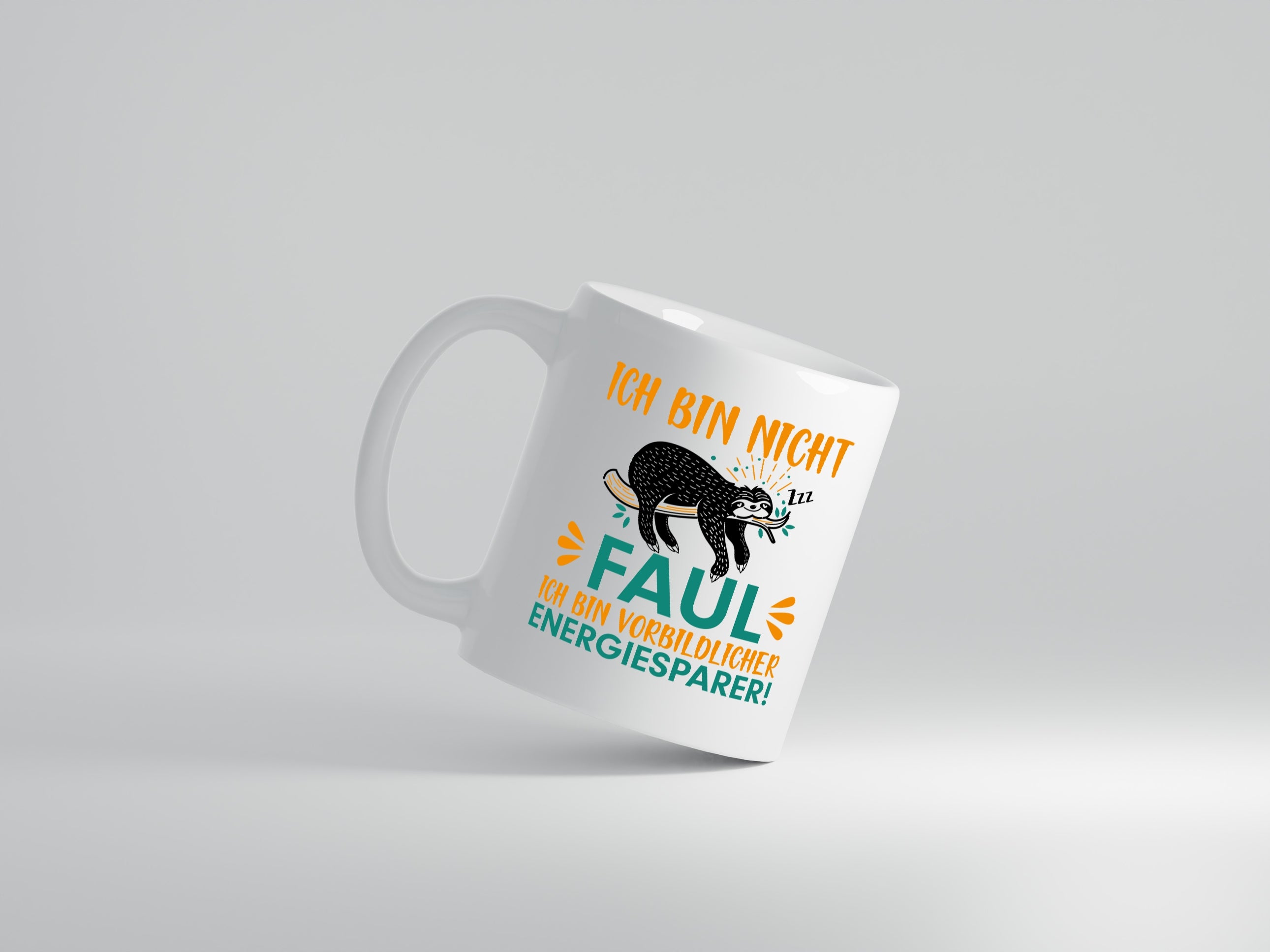 Fauler Energiesparer | Faultier Tasse | Faulpelz Humor - Tasse Weiß - Kaffeetasse / Geschenk / Familie