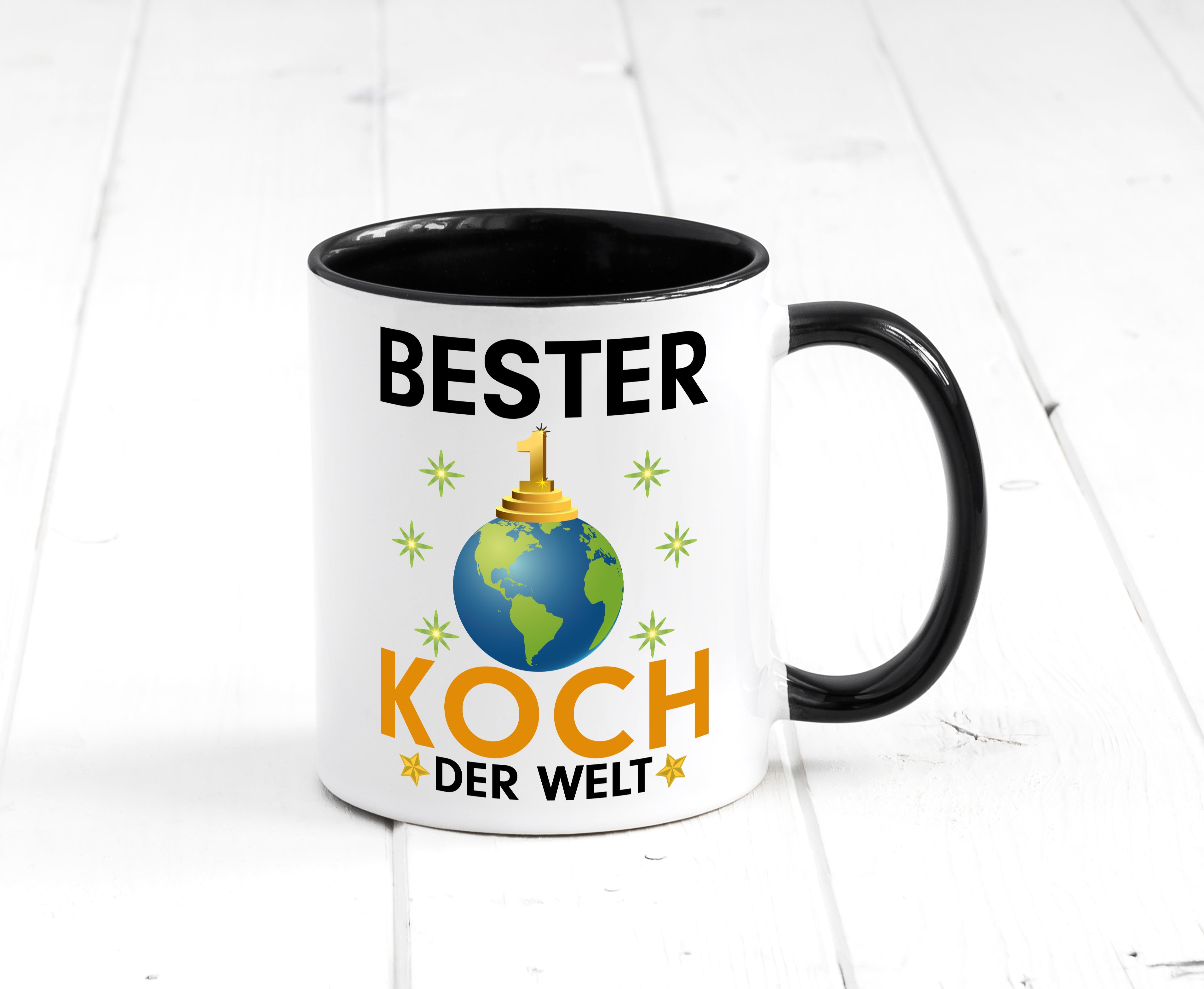 Welt Bester Koch | Chefkoch | Chefkoch Tasse Weiß - Schwarz - Kaffeetasse / Geschenk / Familie