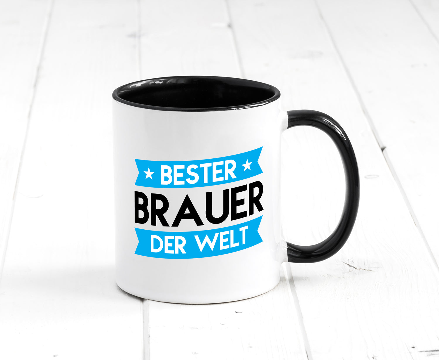 Bester Brauer | Bier Brauer | Brauerei Tasse Weiß - Schwarz - Kaffeetasse / Geschenk / Familie