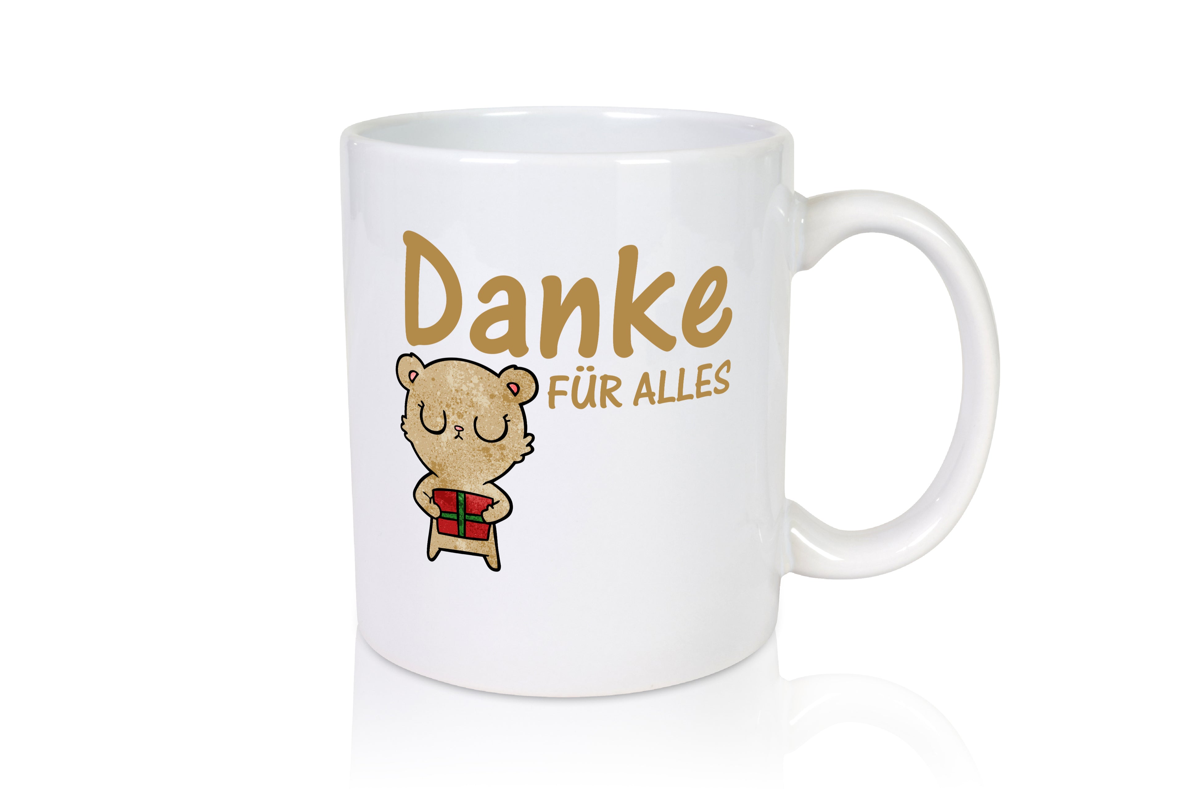 Danke für Alles | Dankeschön Spruch | Bär | Mitbringsel - Tasse Weiß - Kaffeetasse / Geschenk / Familie