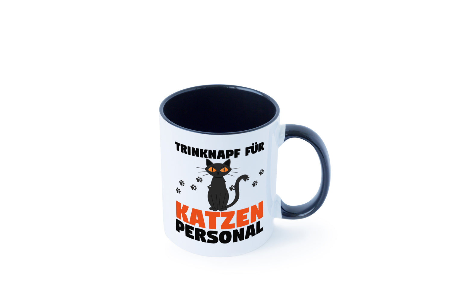 Katzen Personal | Katzenbesitzer Tasse | Katze Humor Tasse Weiß - Schwarz - Kaffeetasse / Geschenk / Familie