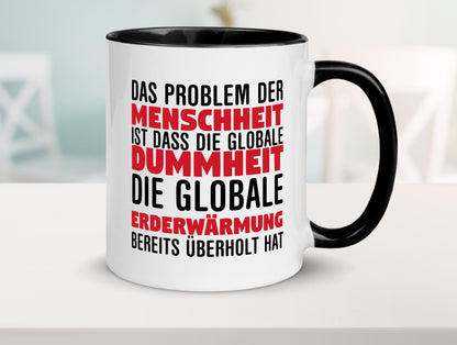 Klimaschutz Tasse | Menschheit | Erderwärmung | Umwelt Tasse Weiß - Schwarz - Kaffeetasse / Geschenk / Familie