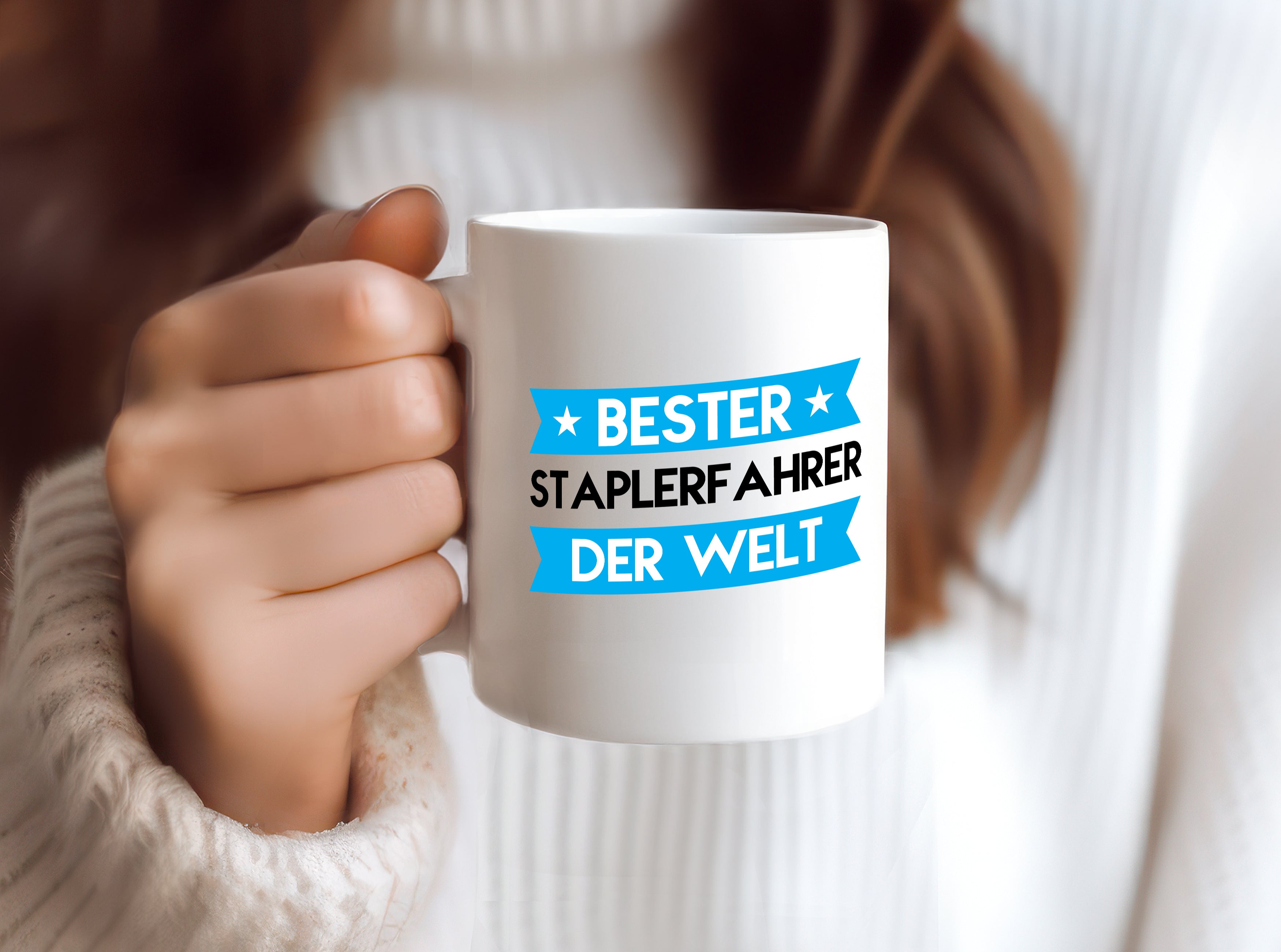 Bester Staplerfahrer | Gabelstapler Fahrer - Tasse Weiß - Kaffeetasse / Geschenk / Familie