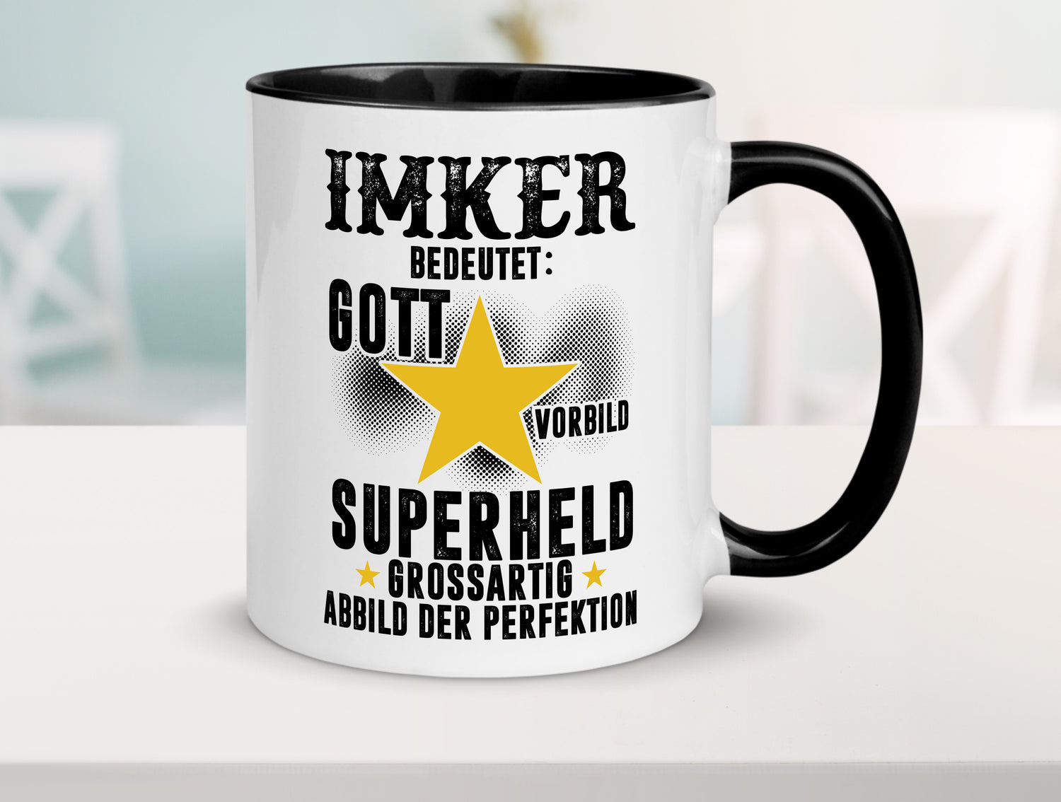 Bedeutung von Imker | Imkerei Tasse Weiß - Schwarz - Kaffeetasse / Geschenk / Familie