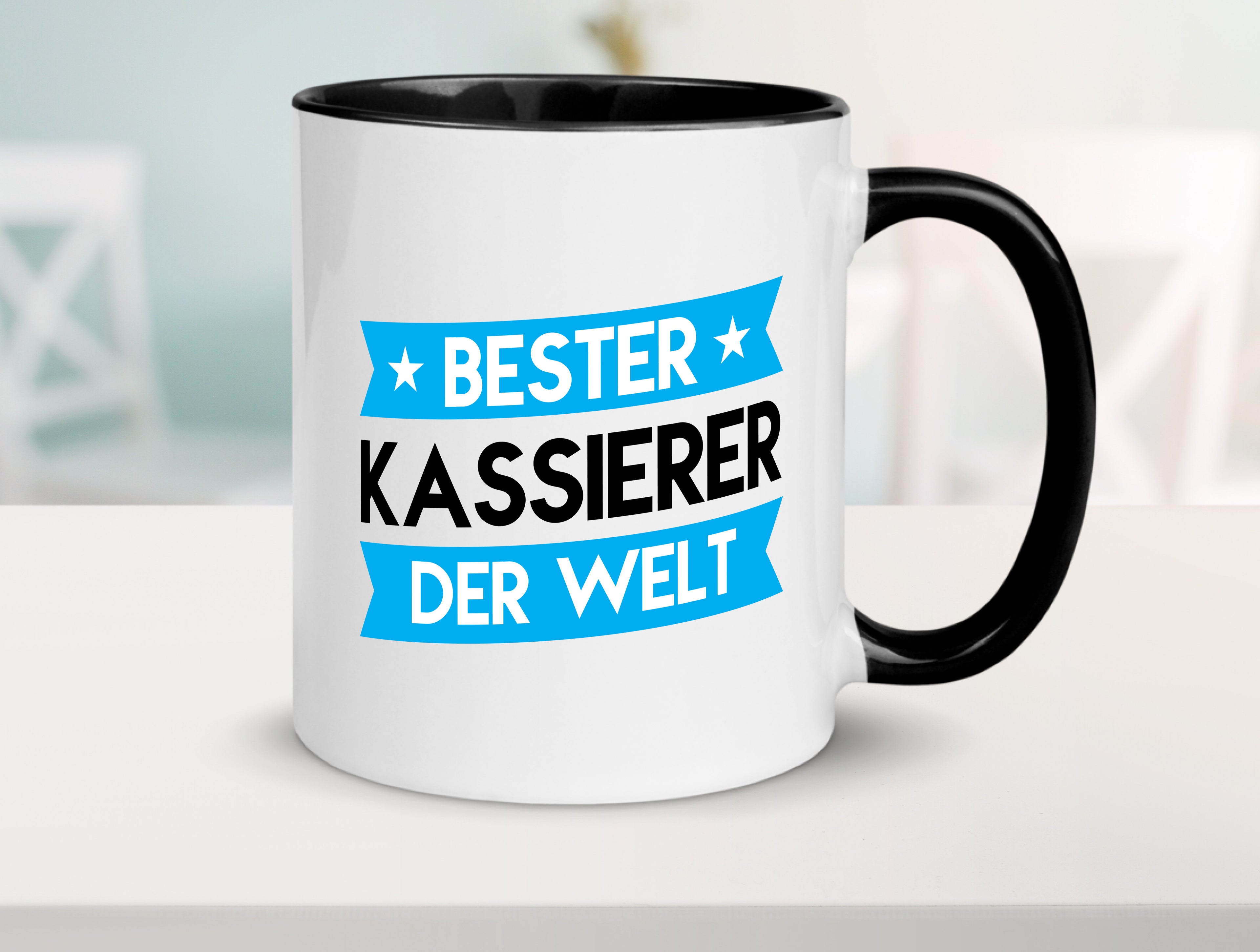 Bester Kassierer Tasse Weiß - Schwarz - Kaffeetasse / Geschenk / Familie