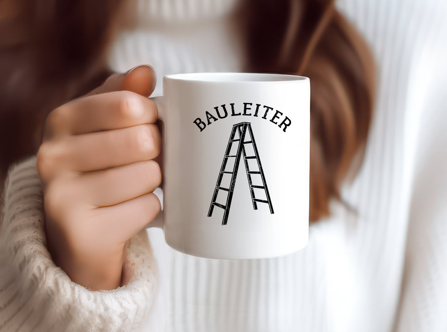 Bauleiter - Baustelle - Leiter Wortspiel - Tasse Weiß - Kaffeetasse / Geschenk / Familie