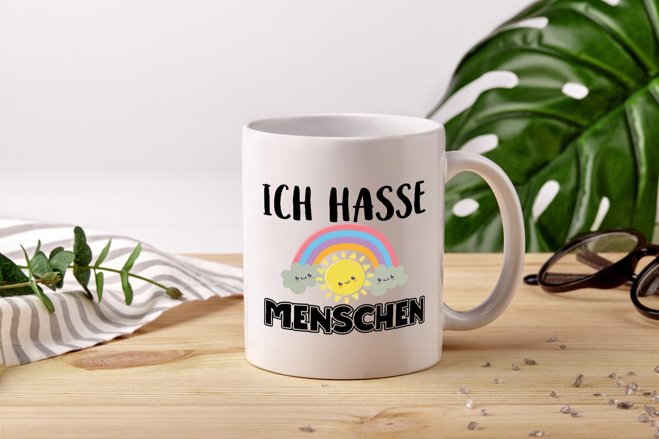 Ich hasse Menschen | Kinder Zeichnung | Zyniker Tasse - Tasse Weiß - Kaffeetasse / Geschenk / Familie