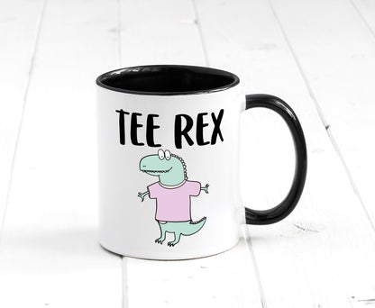 Tee Rex | Tee Becher | Dinosaurierer | Teetrinker Tasse Weiß - Schwarz - Kaffeetasse / Geschenk / Familie