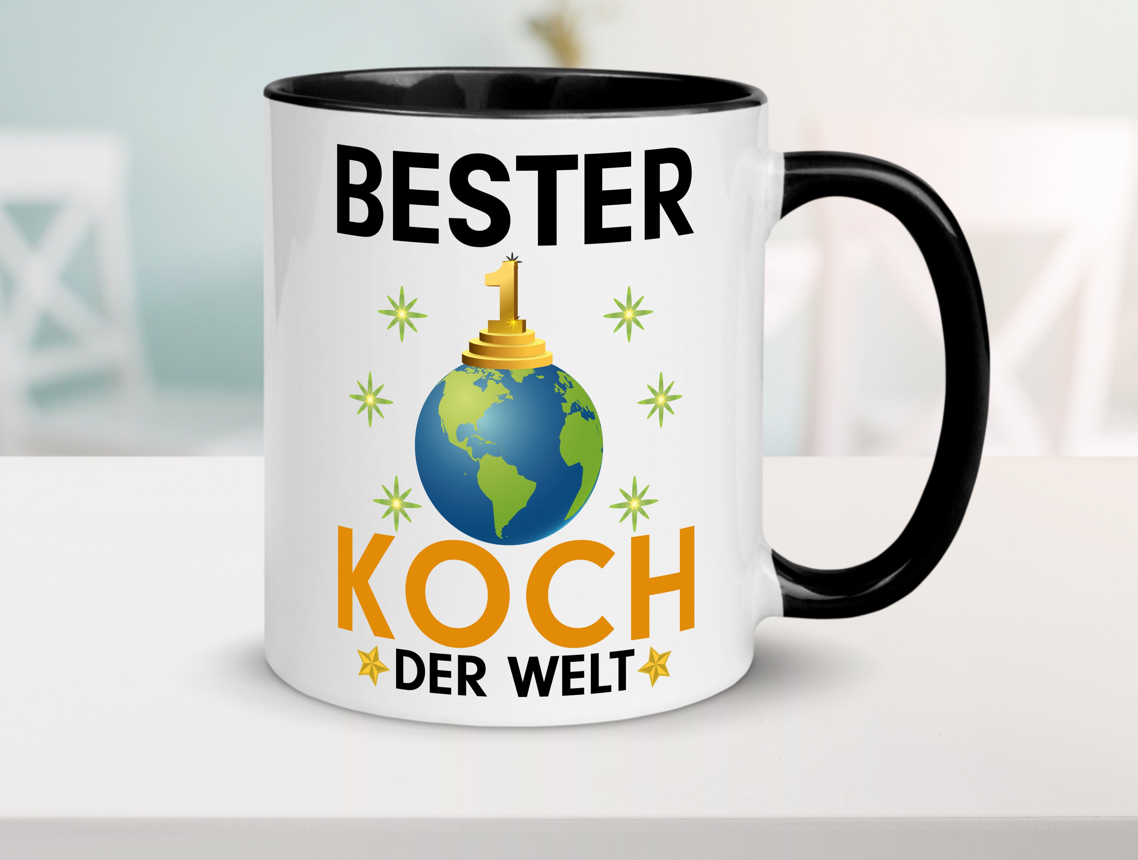 Welt Bester Koch | Chefkoch | Chefkoch Tasse Weiß - Schwarz - Kaffeetasse / Geschenk / Familie