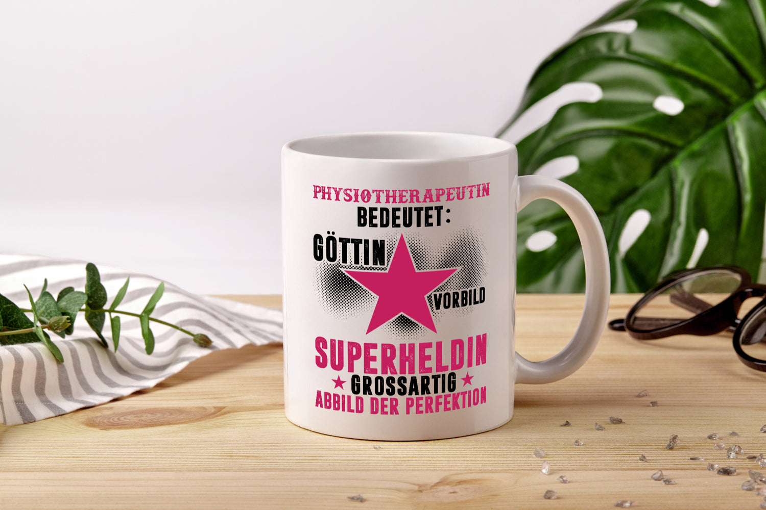 Bedeutung von Physiotherapeutin - Tasse Weiß - Kaffeetasse / Geschenk / Familie