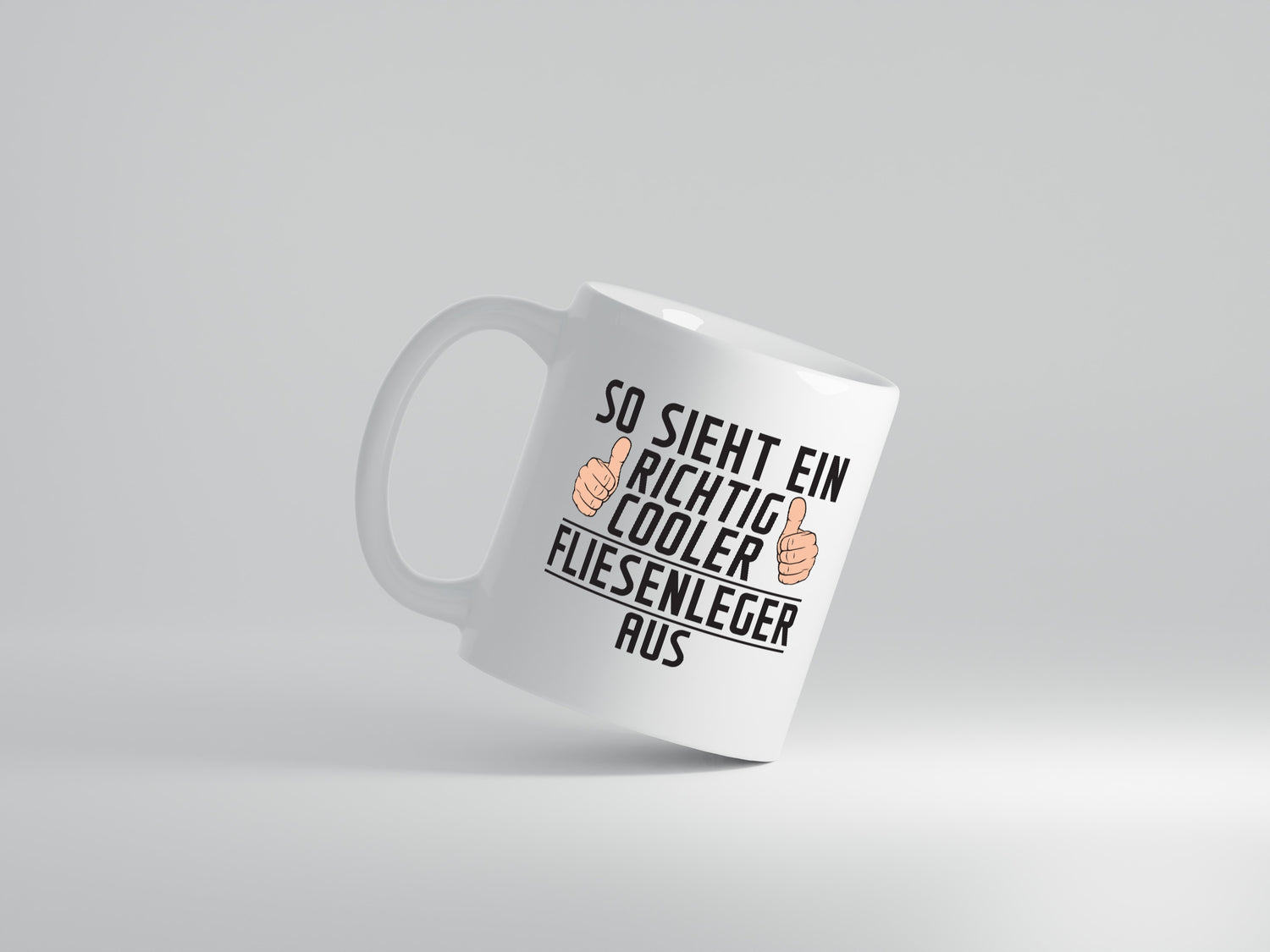 Richtig Cooler Fliesenleger | Fliesenlegen | Bau - Tasse Weiß - Kaffeetasse / Geschenk / Familie