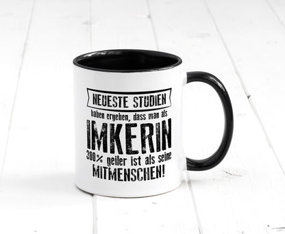 Neuste Studien: Imkerin | Imkerei Tasse Weiß - Schwarz - Kaffeetasse / Geschenk / Familie