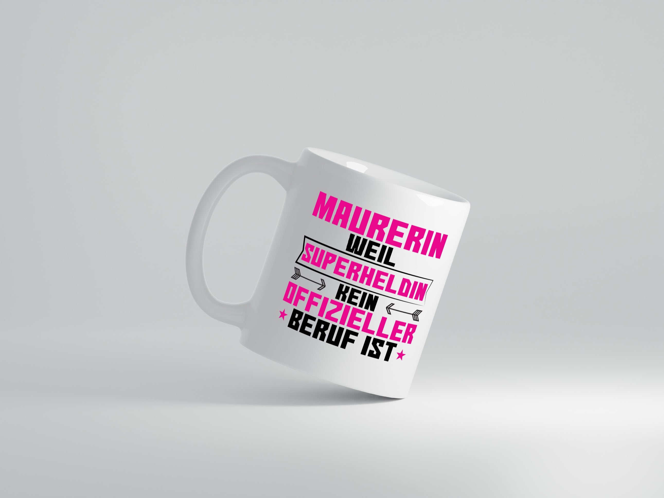 Superheldin Maurerin - Tasse Weiß - Kaffeetasse / Geschenk / Familie