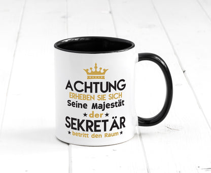 Seine Majestät Sekretär | Büro Tasse Weiß - Schwarz - Kaffeetasse / Geschenk / Familie