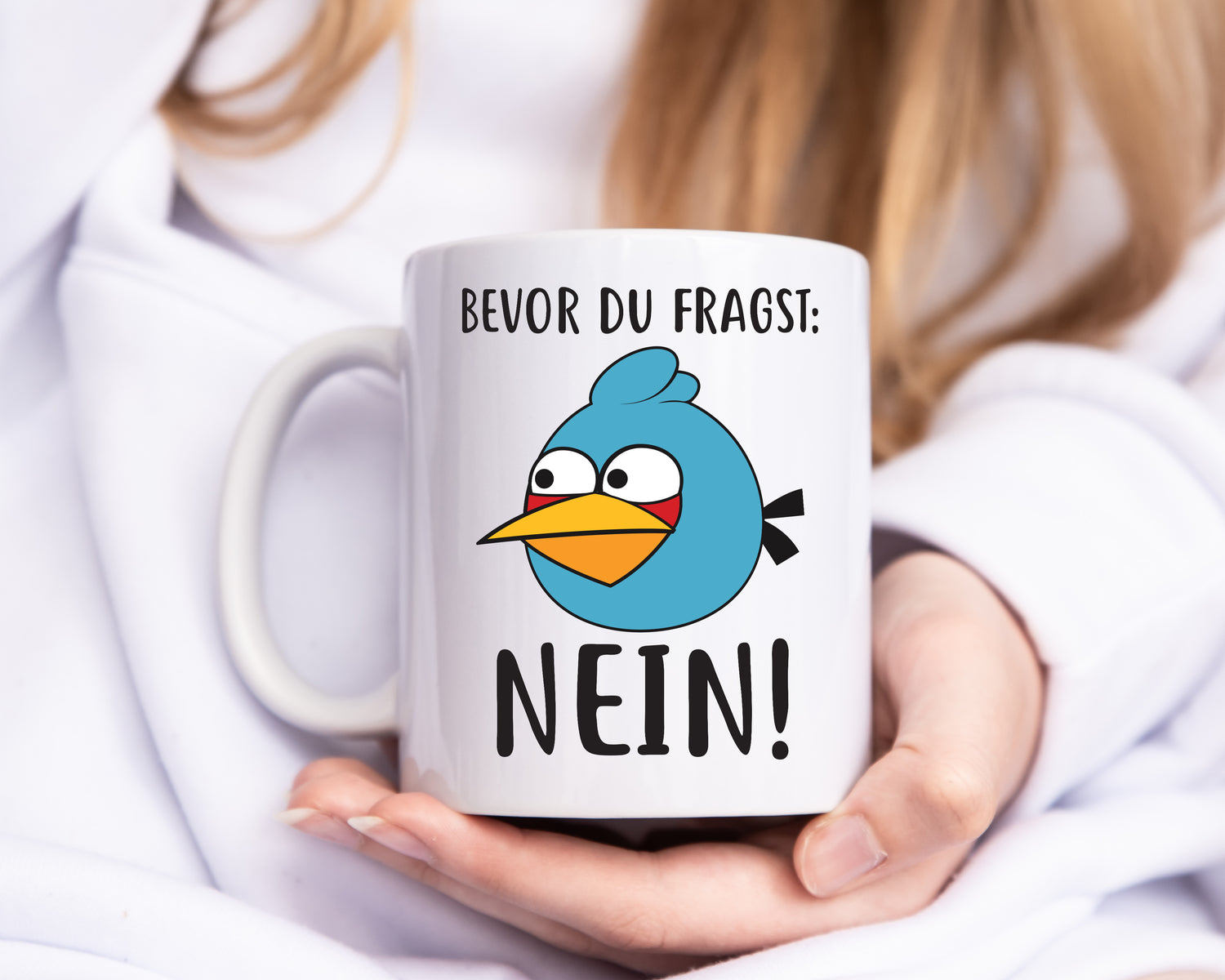 Bevor du fragst, NEIN - Tasse Weiß - Kaffeetasse / Geschenk / Familie