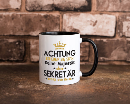 Seine Majestät Sekretär | Büro Tasse Weiß - Schwarz - Kaffeetasse / Geschenk / Familie