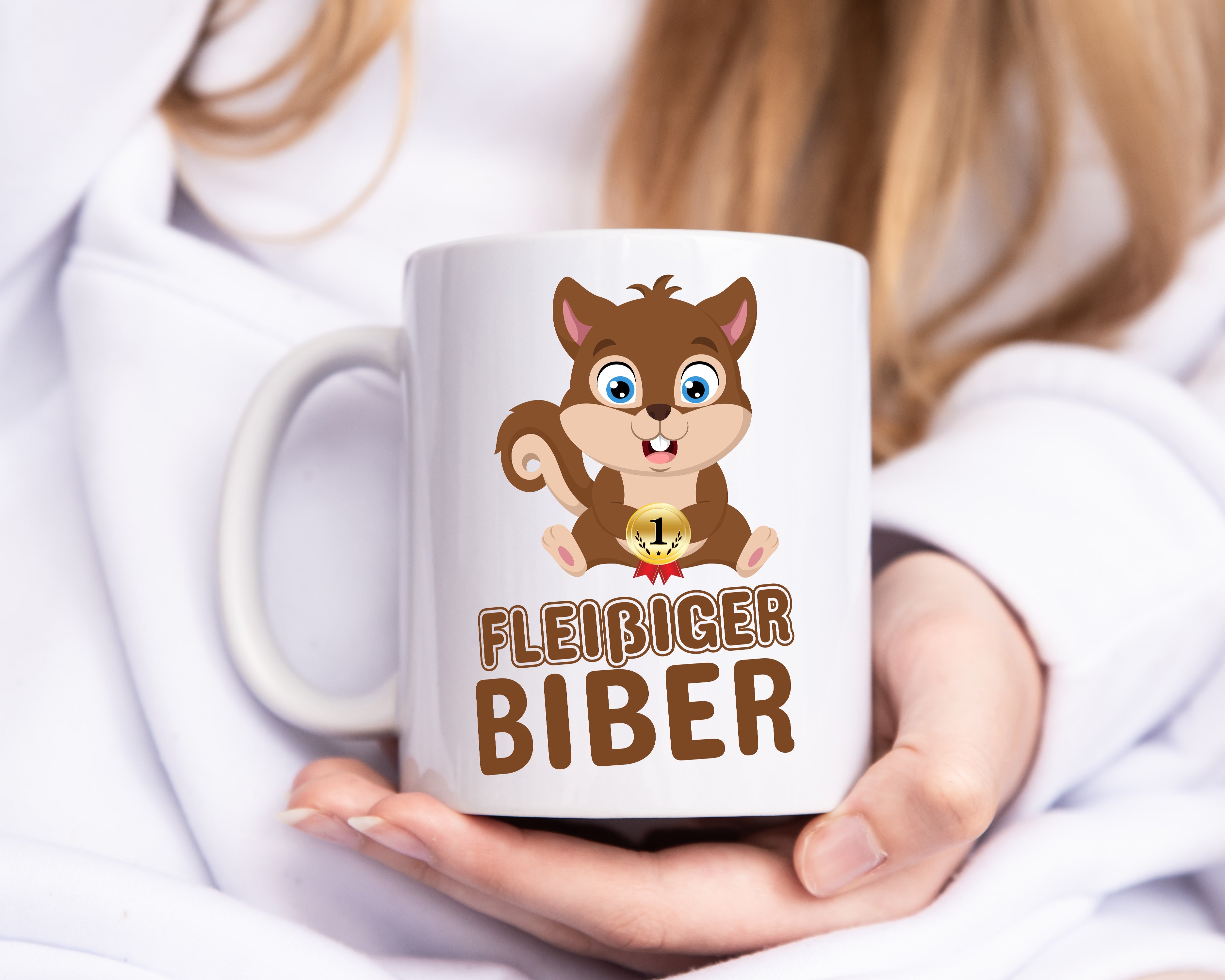 Fleißiger Biber | Motiv Tasse | Kinder Geburtstag - Tasse Weiß - Kaffeetasse / Geschenk / Familie