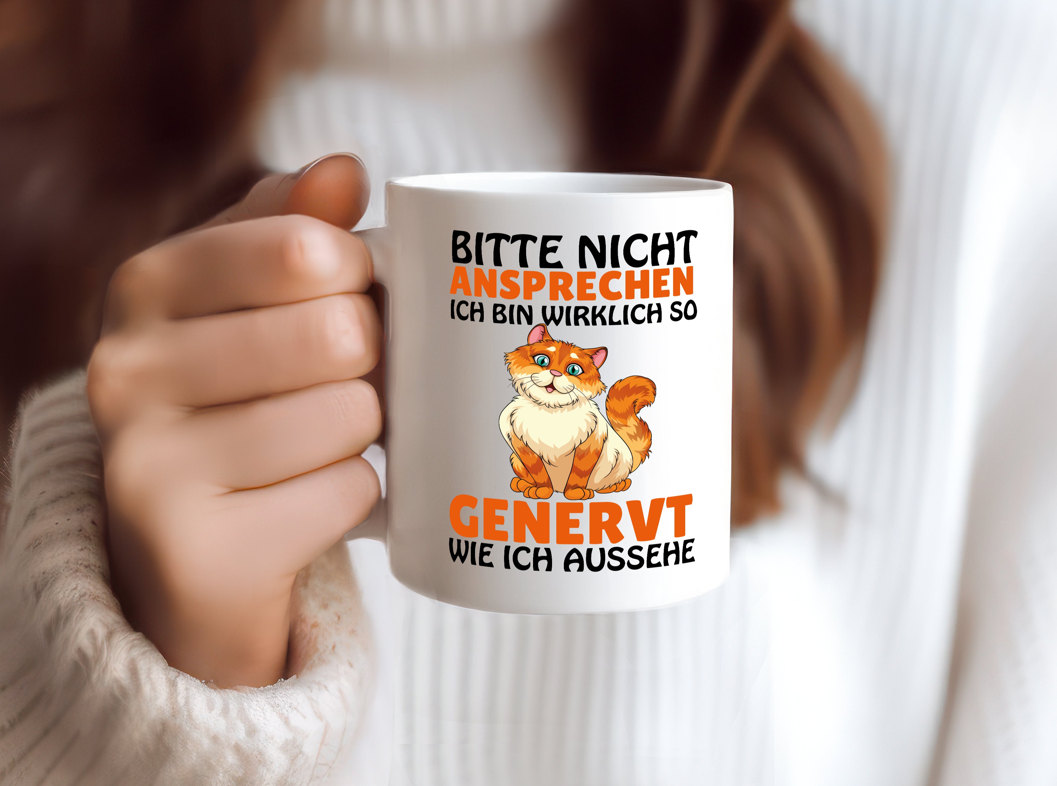 Bitte nicht Ansprechen - Tasse Weiß - Kaffeetasse / Geschenk / Familie