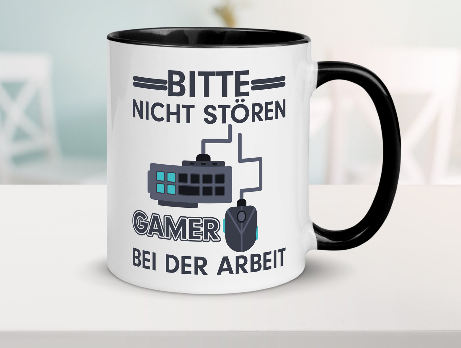 Gamer bei der Arbeit | Gaming Tasse | Teenager Spruch Tasse Weiß - Schwarz - Kaffeetasse / Geschenk / Familie