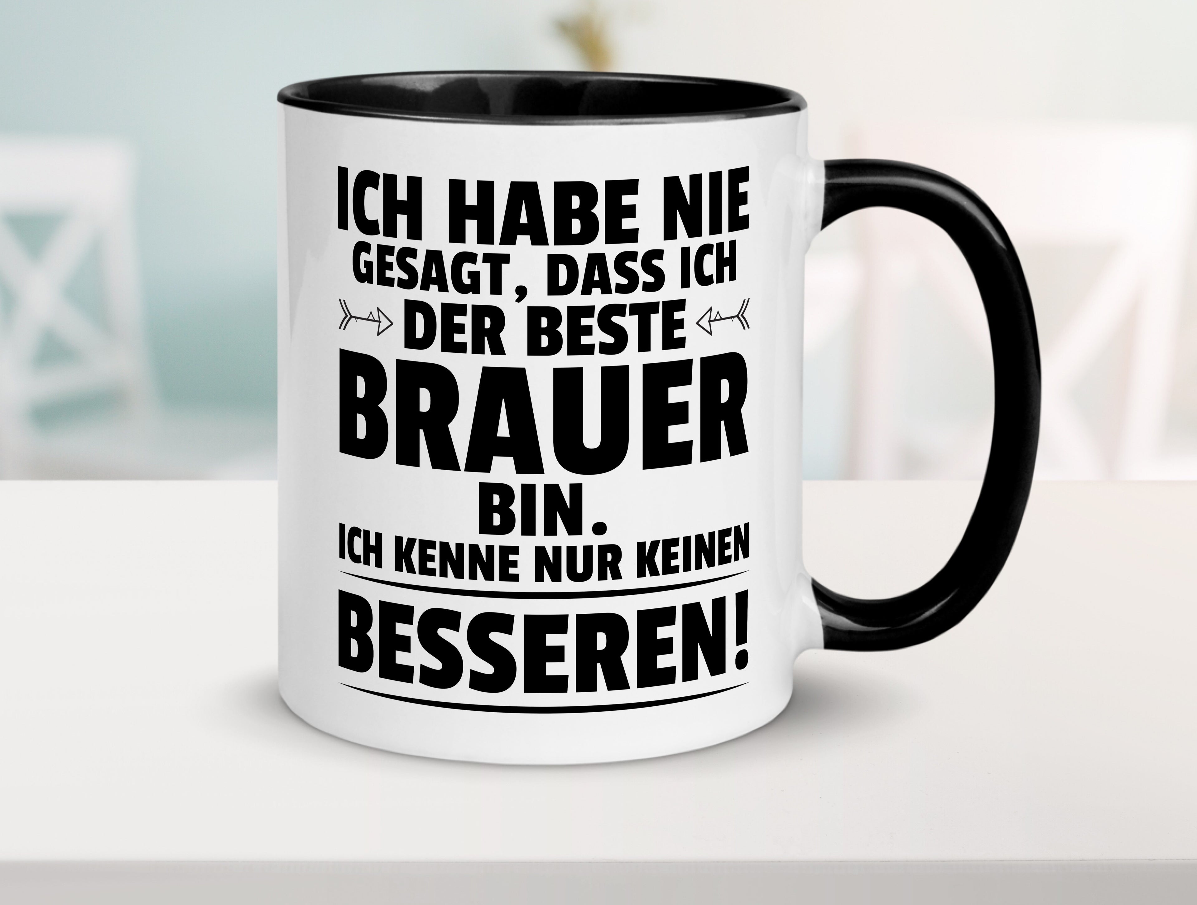 Der Beste Brauer | Bier Brauer | Brauerei Tasse Weiß - Schwarz - Kaffeetasse / Geschenk / Familie