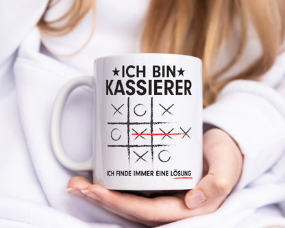 Löse Probleme: Kassierer - Tasse Weiß - Kaffeetasse / Geschenk / Familie