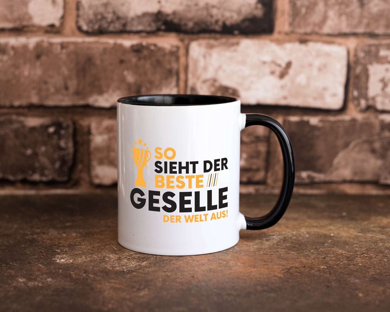 Der Weltbeste Geselle | Handwerker Tasse Weiß - Schwarz - Kaffeetasse / Geschenk / Familie