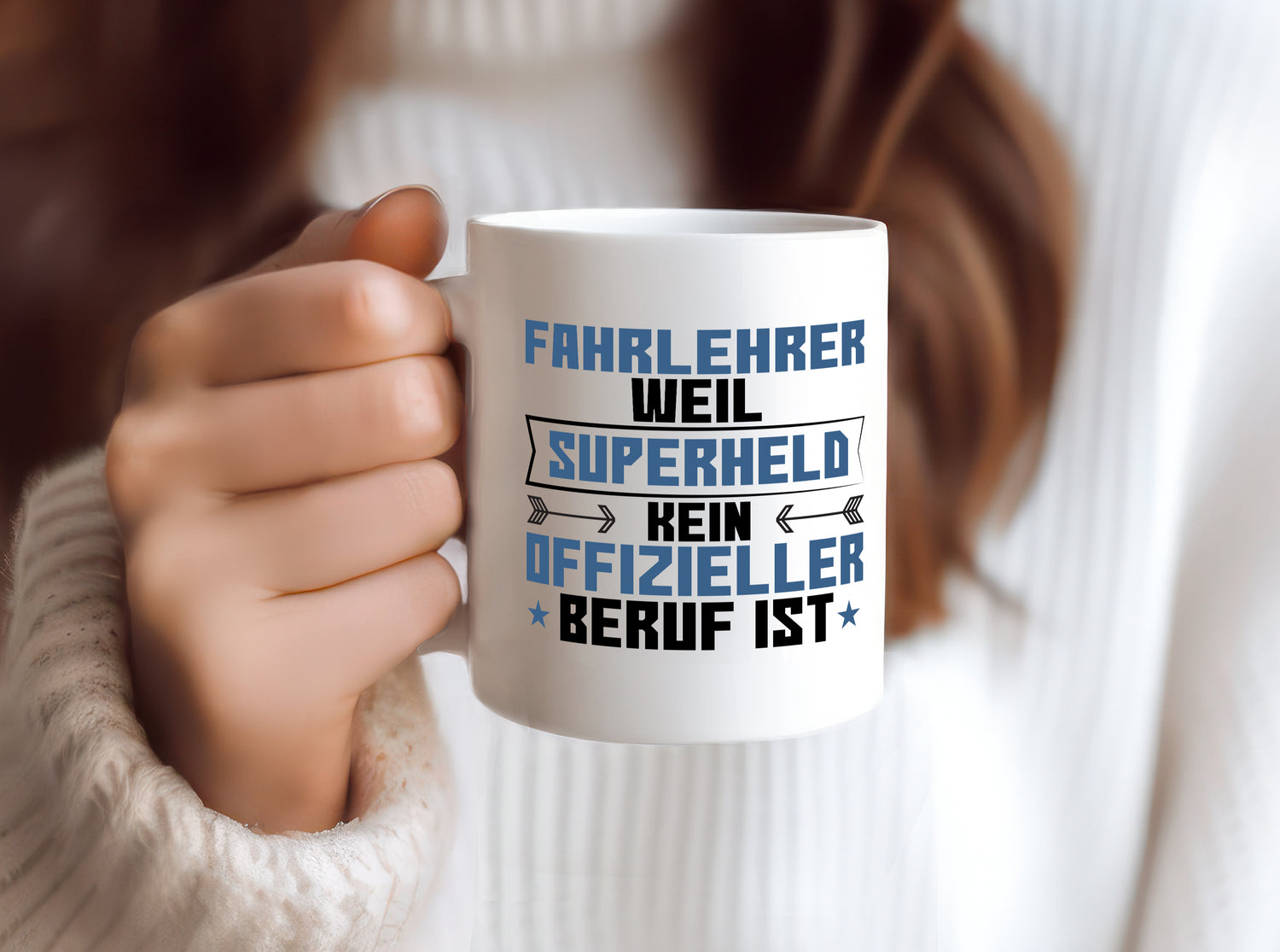 Superheld Fahrlehrer | Fahrschule - Tasse Weiß - Kaffeetasse / Geschenk / Familie