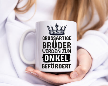 Beförderung zu Onkel | Schwangerschaft | Bruder - Tasse Weiß - Kaffeetasse / Geschenk / Familie