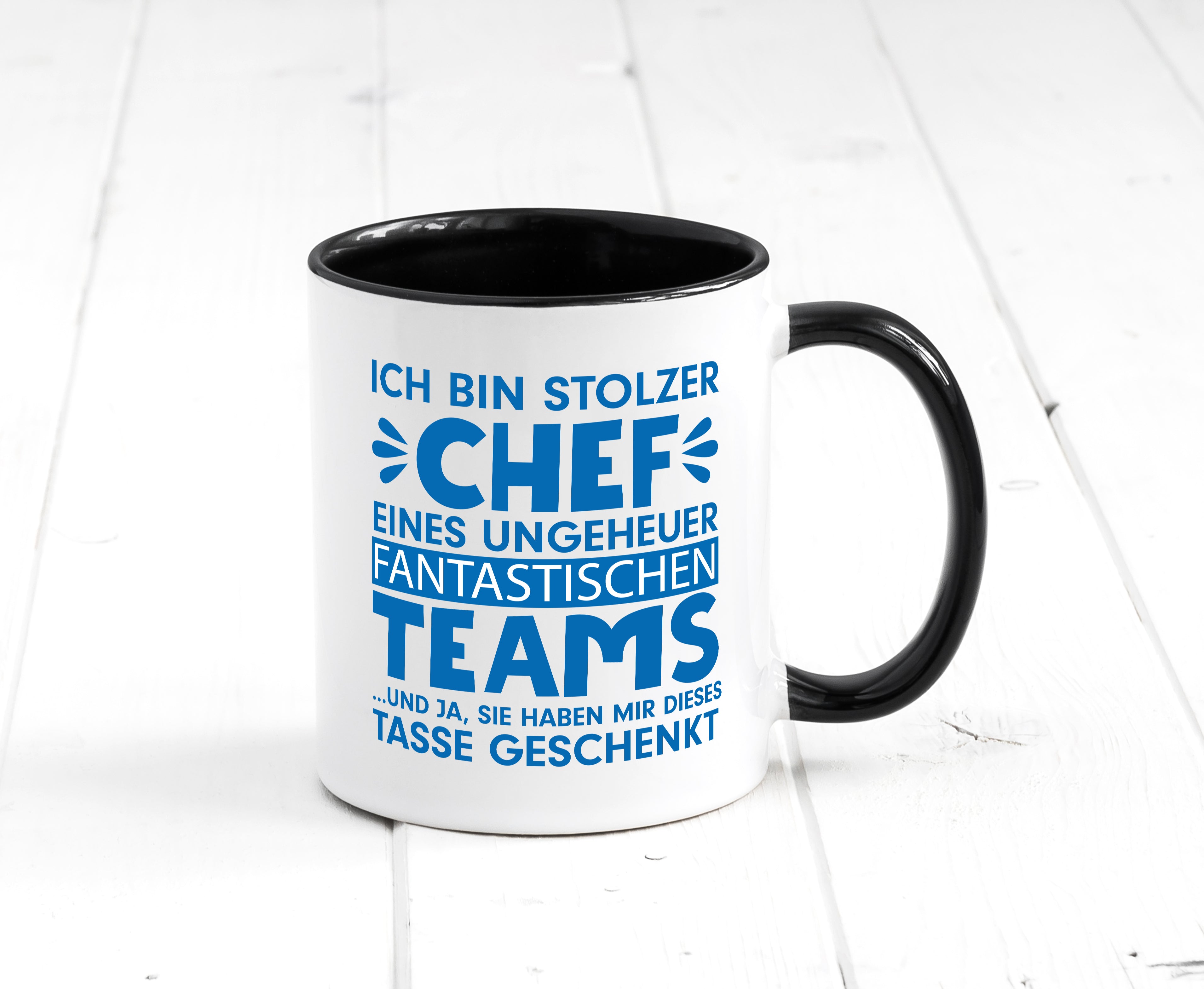 Stolzer Chef | Vorgesetzter Tasse | fantastisches Team Tasse Weiß - Schwarz - Kaffeetasse / Geschenk / Familie