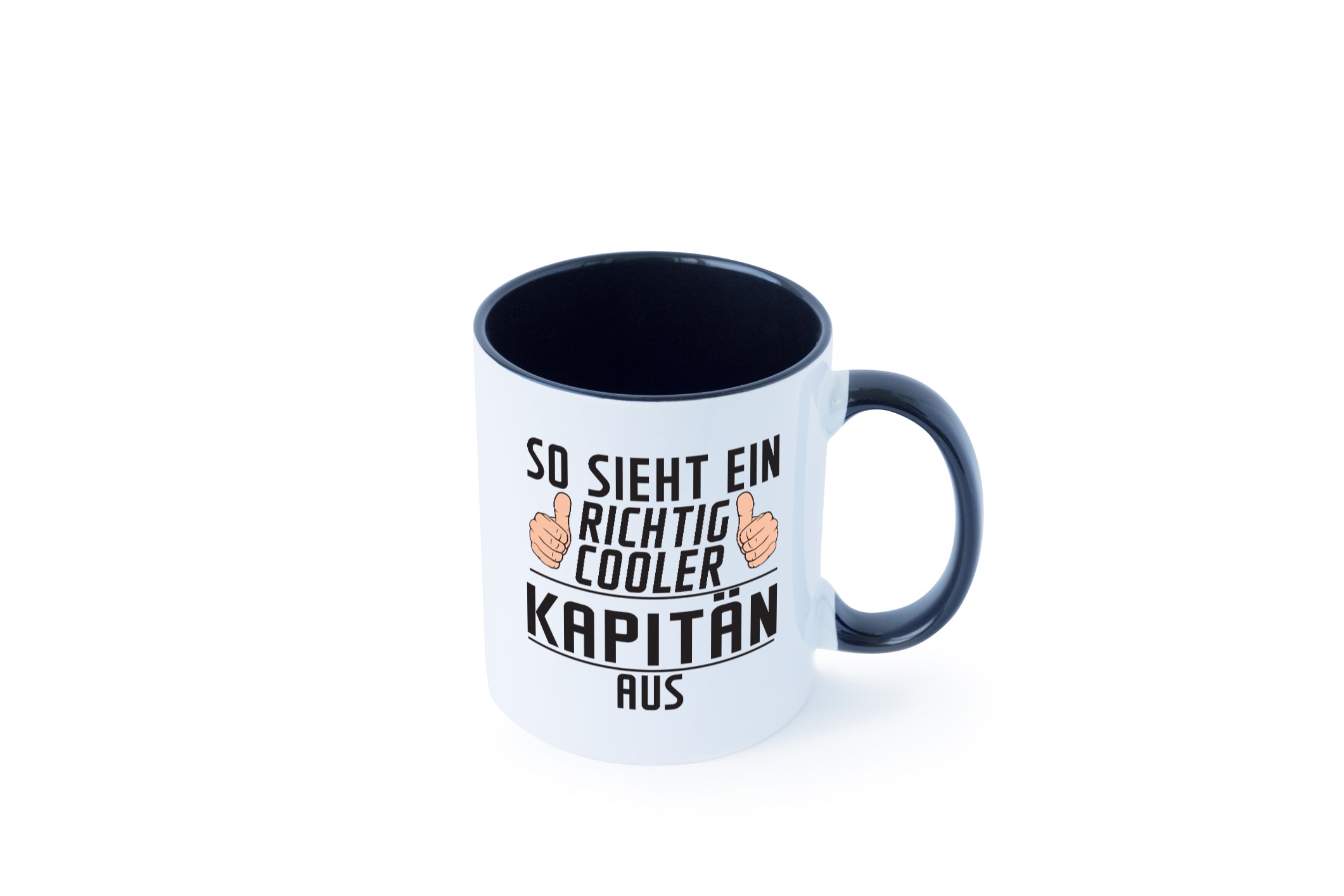 Richtig Cooler Kapitän | Schiffskapitän | Schiff Tasse Weiß - Schwarz - Kaffeetasse / Geschenk / Familie