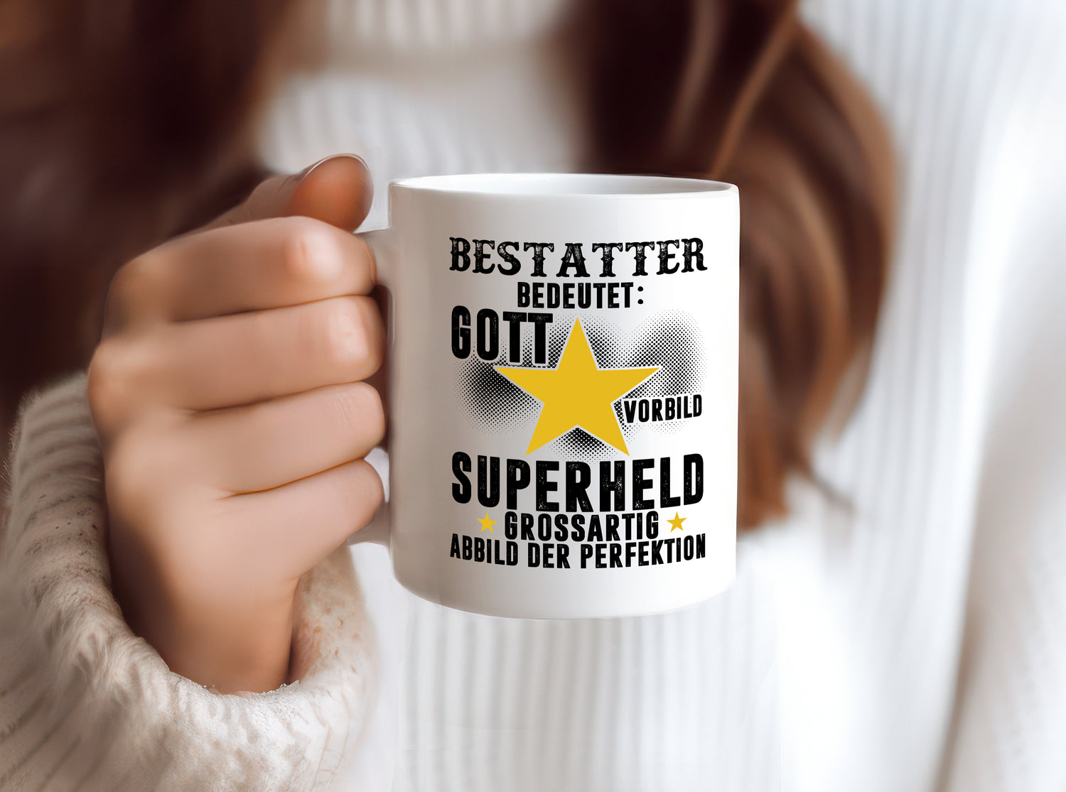 Bedeutung von Bestatter | Bestattung | Totengräber - Tasse Weiß - Kaffeetasse / Geschenk / Familie