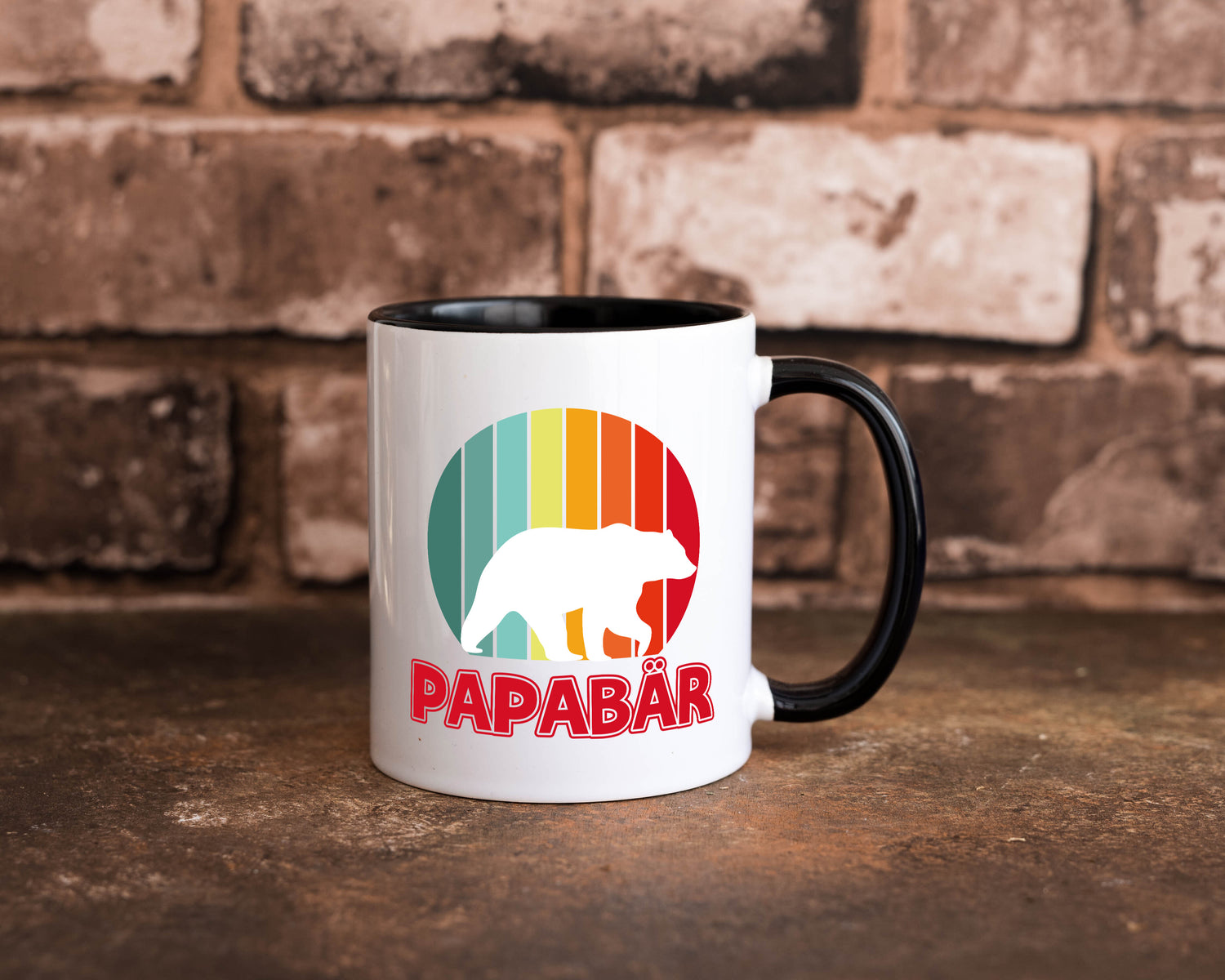 Papabär | Papa Tasse | Vater | Vatertag | Papa Bär Tasse Weiß - Schwarz - Kaffeetasse / Geschenk / Familie