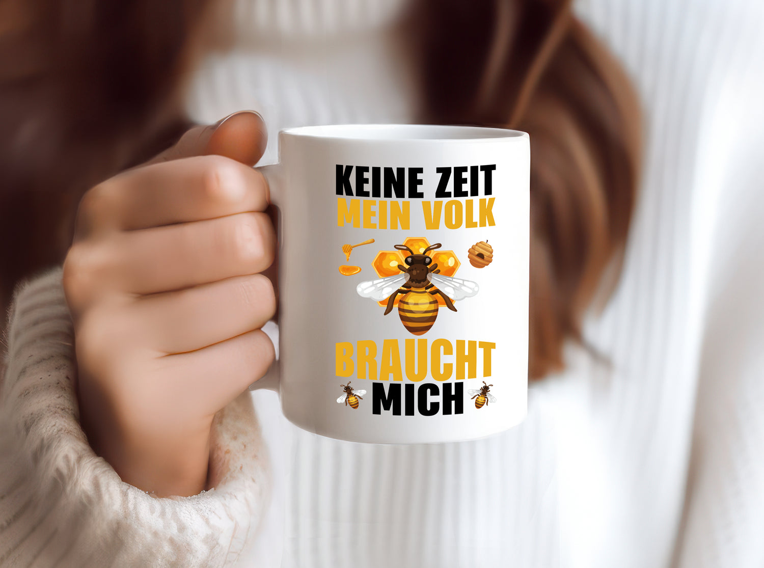 Mein Volk braucht mich Bienen - Tasse Weiß - Kaffeetasse / Geschenk / Familie