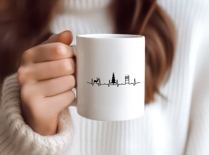 Jäger Herzschlag | Motiv Jagd | Wild | Hochsitz - Tasse Weiß - Kaffeetasse / Geschenk / Familie