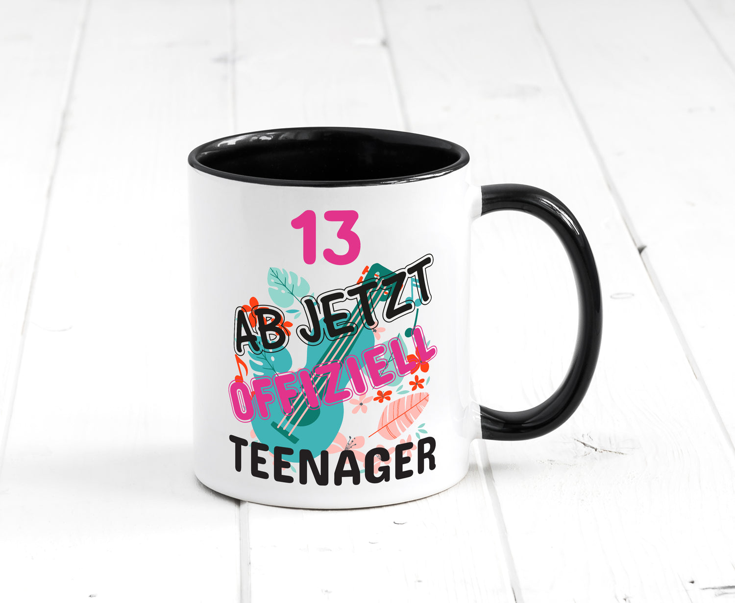 13. Geburtstag | Mädchen Tasse | Teenager Spruch Tasse Weiß - Schwarz - Kaffeetasse / Geschenk / Familie