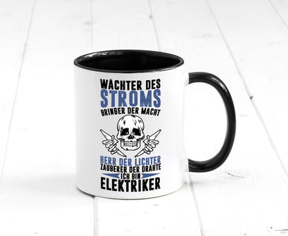 Ich bin Elektriker Tasse Weiß - Schwarz - Kaffeetasse / Geschenk / Familie