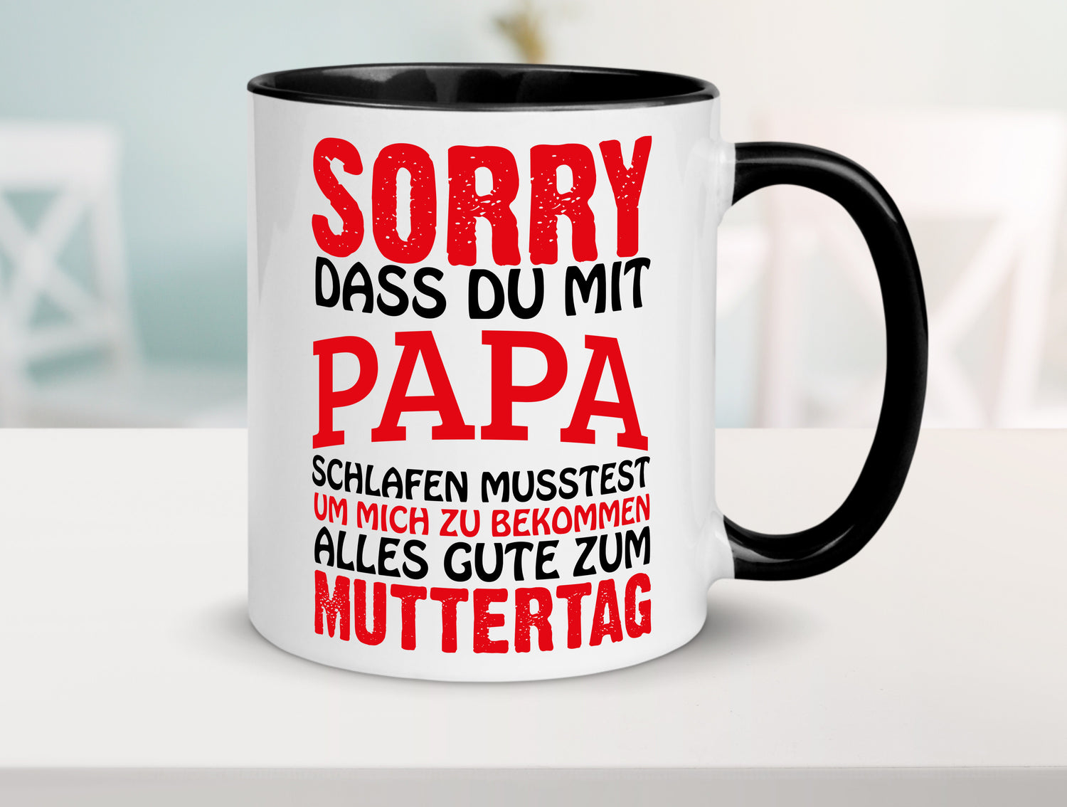 Muttertags Tasse Tasse Weiß - Schwarz - Kaffeetasse / Geschenk / Familie