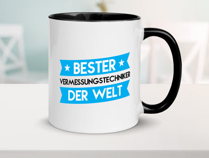 Bester Vermessungstechniker | Techniker Tasse Weiß - Schwarz - Kaffeetasse / Geschenk / Familie