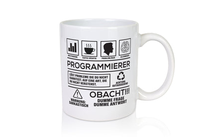 Achtung Probleme Programmierer | Software Entwickler - Tasse Weiß - Kaffeetasse / Geschenk / Familie