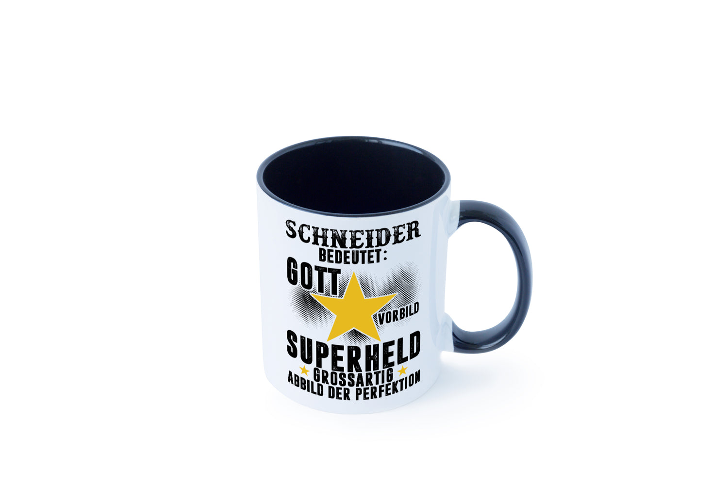 Bedeutung von Schneider | Beruf Schneiderei Tasse Weiß - Schwarz - Kaffeetasse / Geschenk / Familie