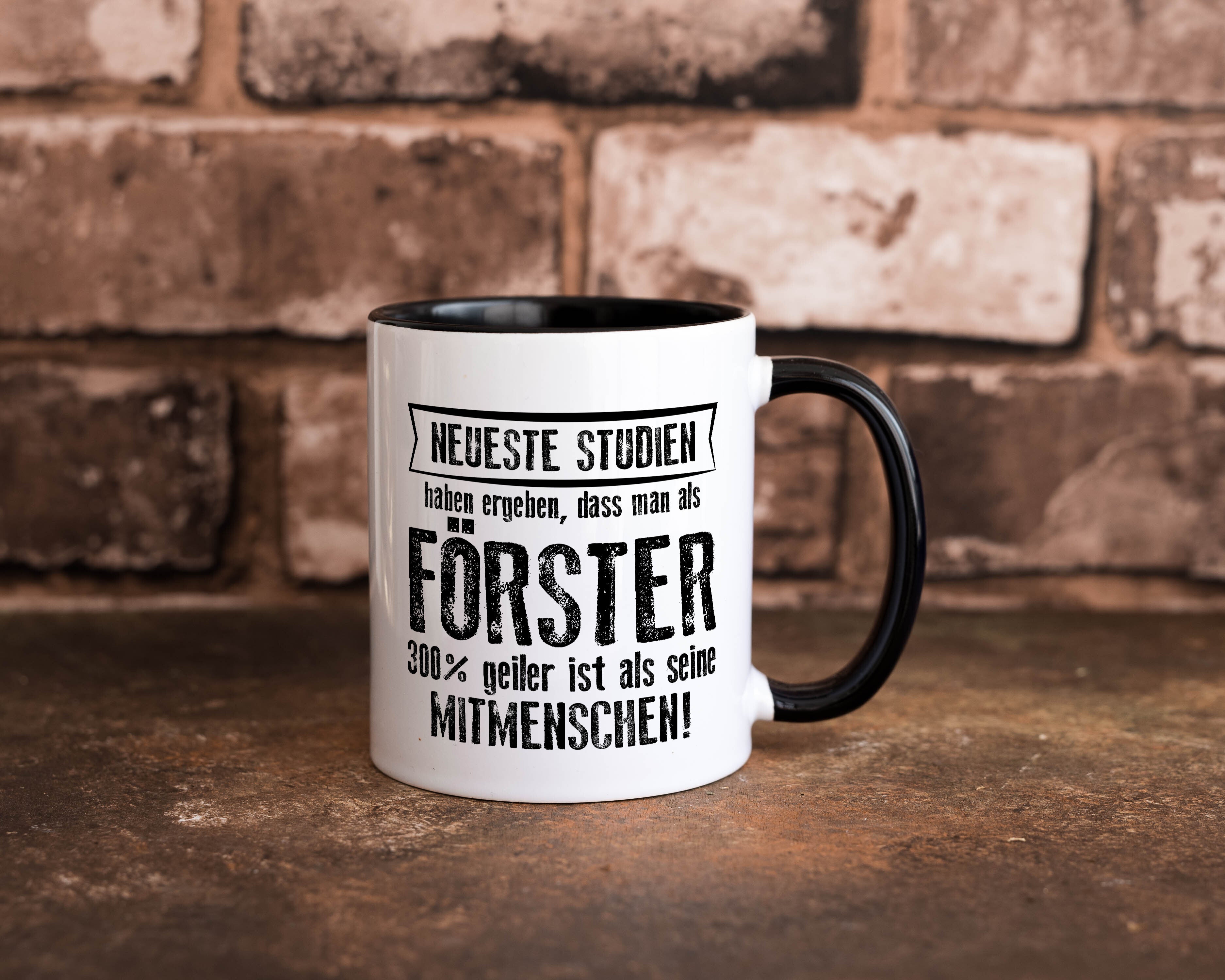 Neuste Studien: Förster | Forst Arbeit Tasse Weiß - Schwarz - Kaffeetasse / Geschenk / Familie