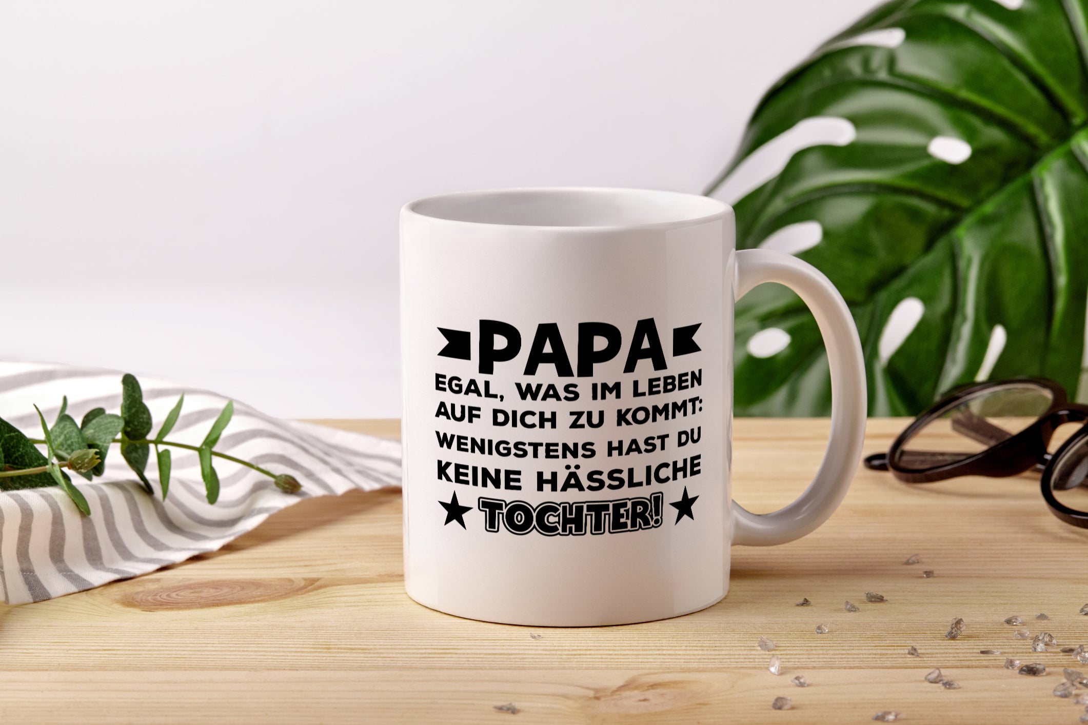 Keine hässliche Tochter | Papa Tasse | Vatertag | Humor - Tasse Weiß - Kaffeetasse / Geschenk / Familie