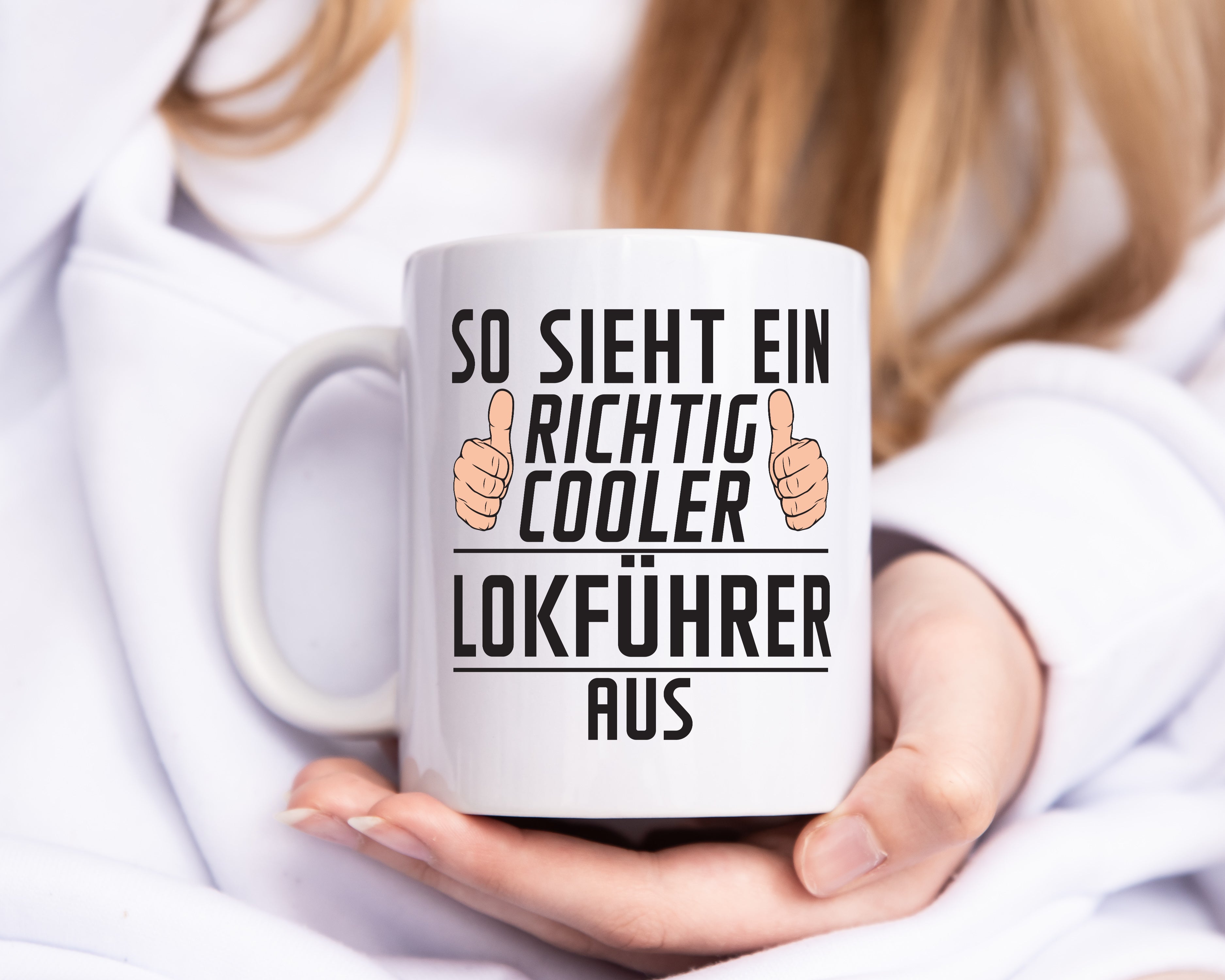 Richtig Cooler Lokführer | Zug | Beruf - Tasse Weiß - Kaffeetasse / Geschenk / Familie