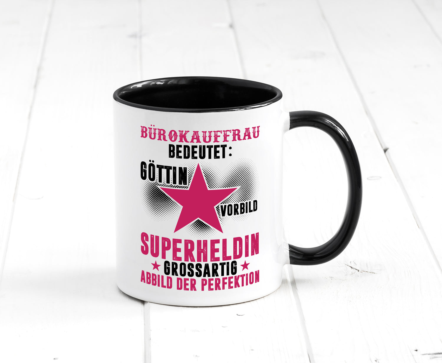 Bedeutung von Bürokauffrau | Kauffrau Tasse Weiß - Schwarz - Kaffeetasse / Geschenk / Familie