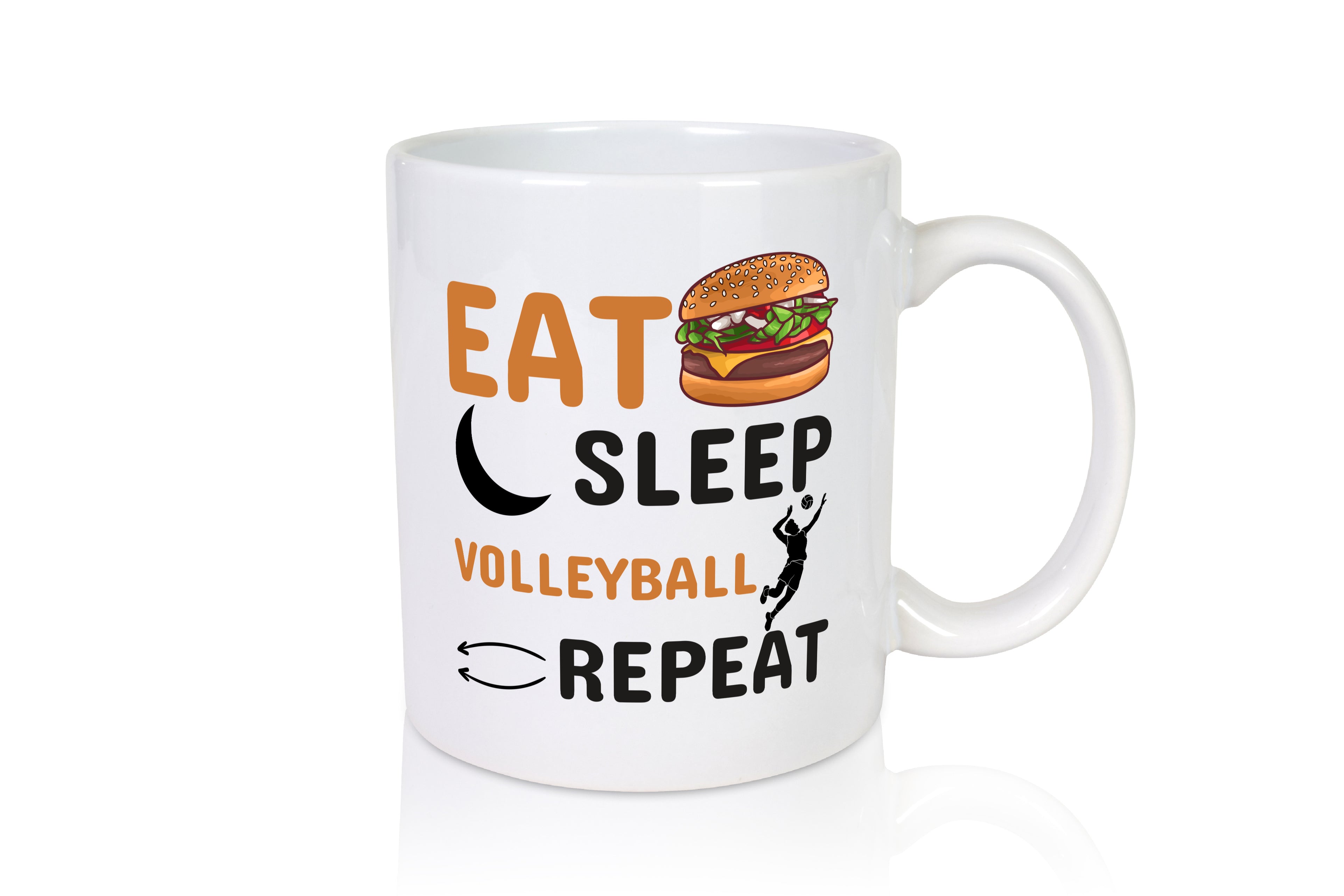 Eat Sleep Volleyball Repeat | Volleyball Spieler Tasse - Tasse Weiß - Kaffeetasse / Geschenk / Familie