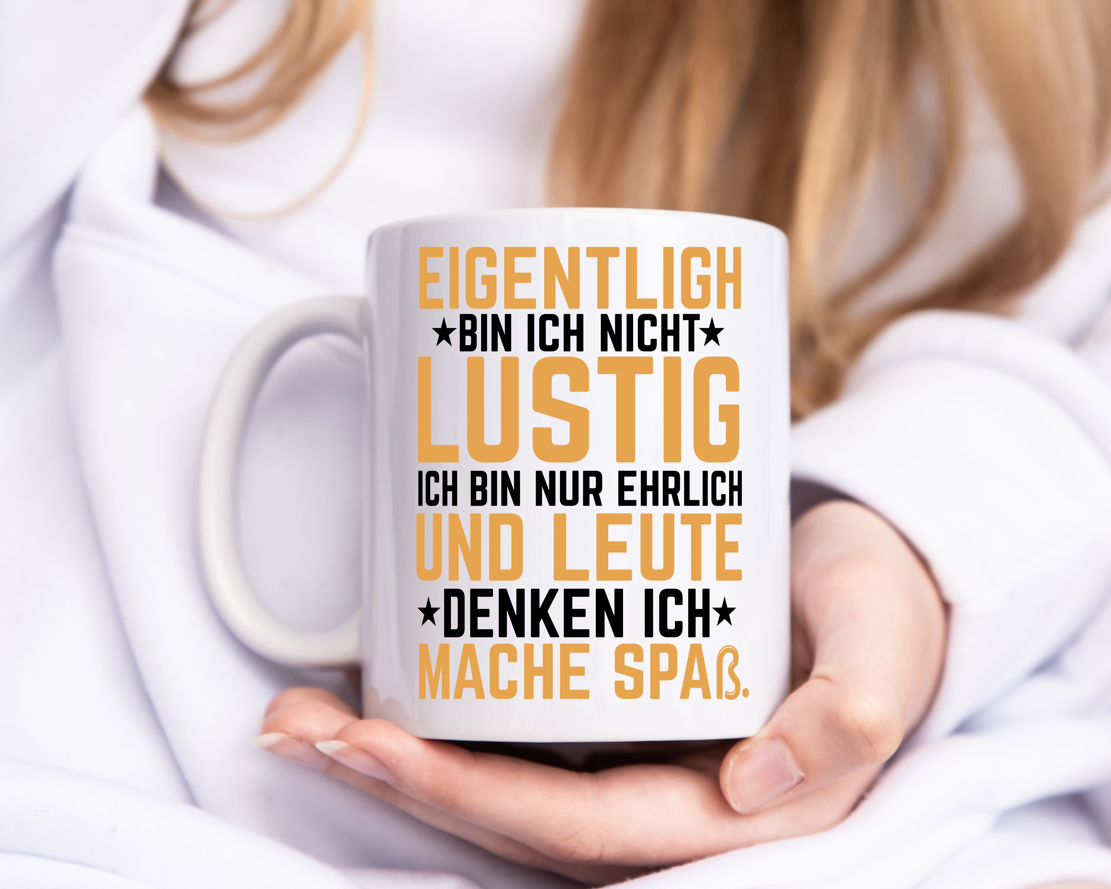 Ich bin ehrlich - Tasse Weiß - Kaffeetasse / Geschenk / Familie