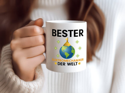 Welt Bester Elektromechaniker | Mechaniker | Elektrik - Tasse Weiß - Kaffeetasse / Geschenk / Familie