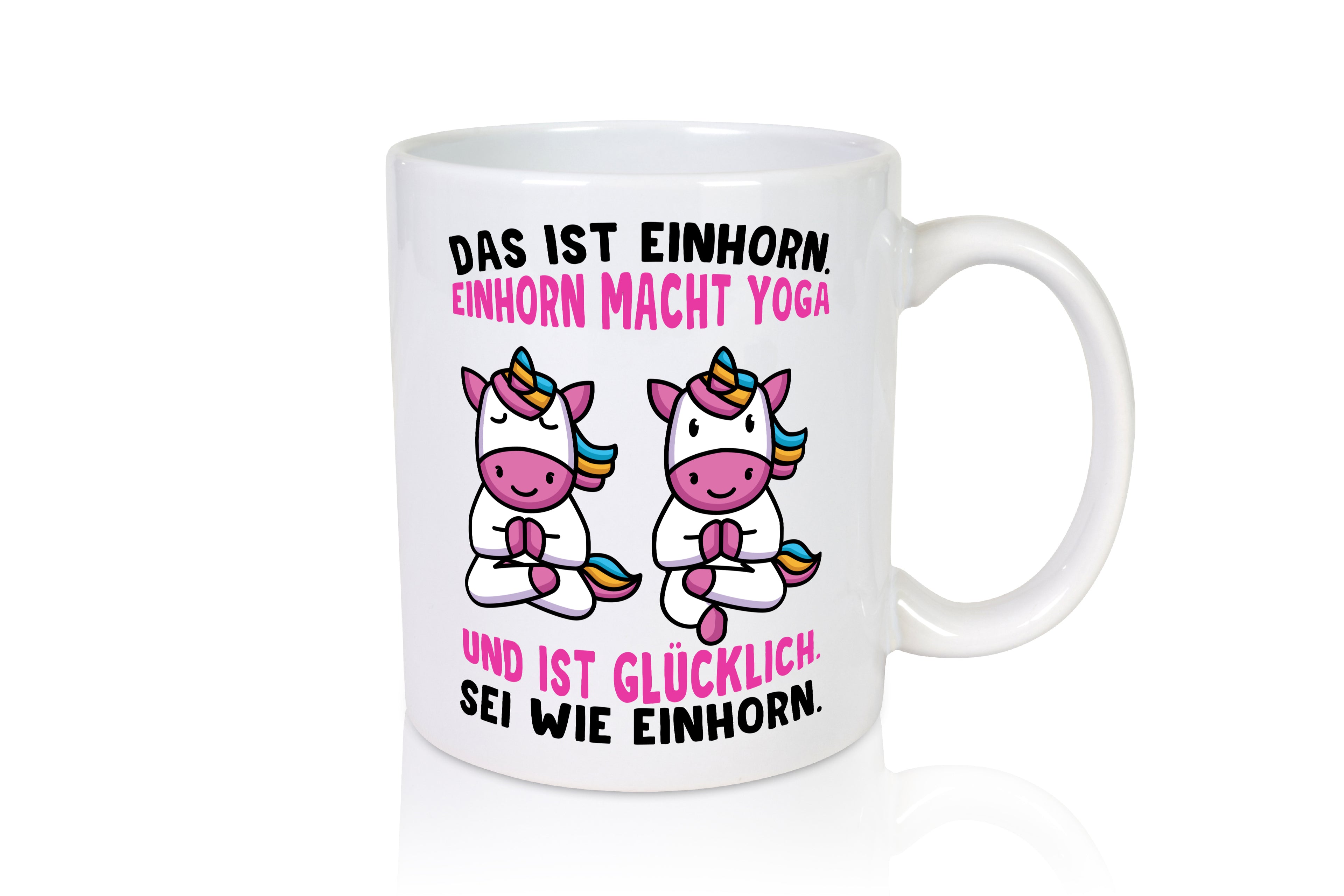 Einhorn Yoga | Yogalehrer Tasse | Guru | Entspannung - Tasse Weiß - Kaffeetasse / Geschenk / Familie